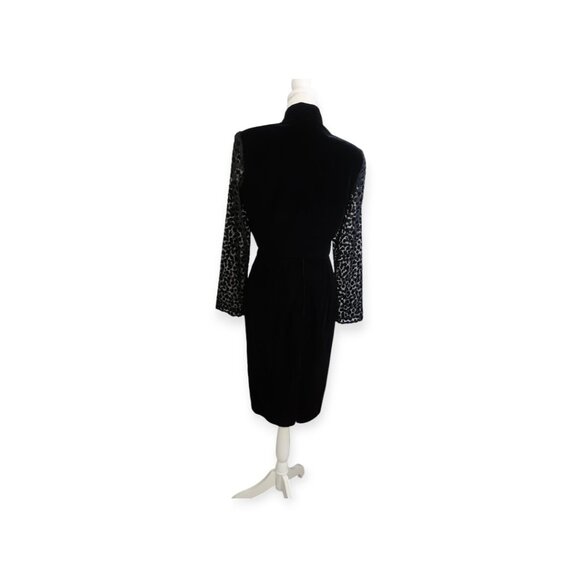 🖤 Vintage Niki Originals 2-piece Black Velvet Dress with Sheer Sleeve Jacket 🖤 - Picture 5 of 16